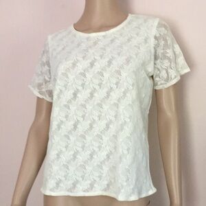 Elegant Ivory Stretch Lace Top